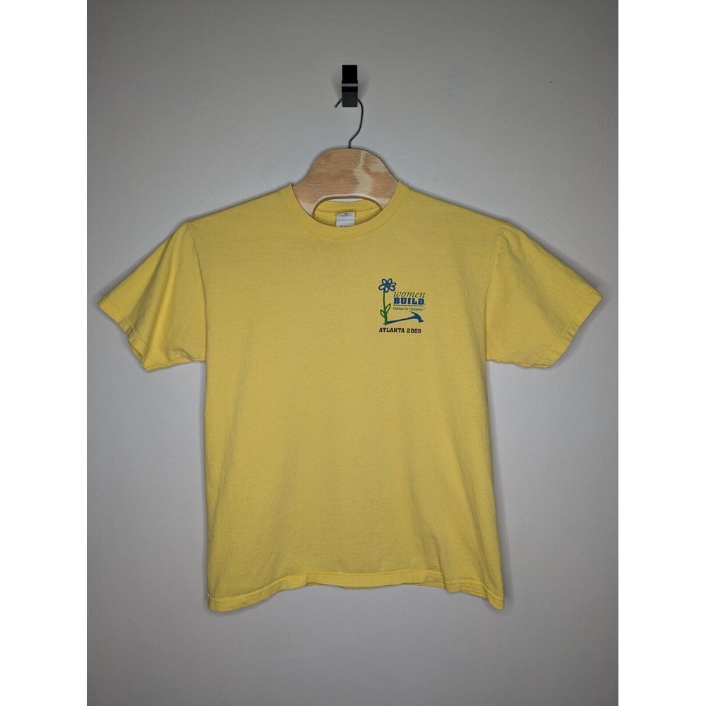 Habitat For Humanity T Shirt Size Large Women Build Atlanta 2005 Vintage Yellow - Picture 9 of 10